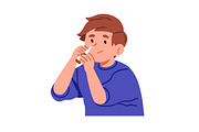 Sick kid boy with cold or flu set, a Person Illustration by Good Studio (Thumbnail 9 of 13)
