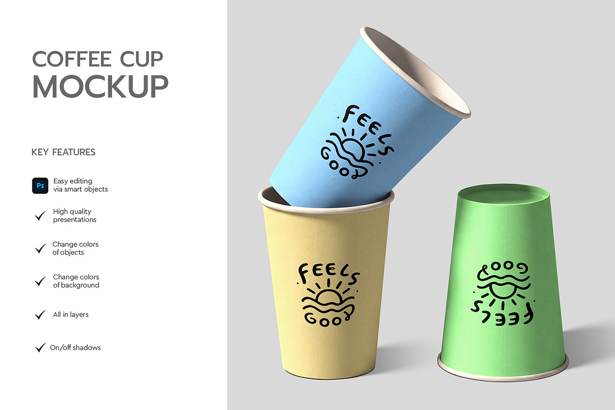 Paper Coffee Cup Mockup Set, a Cups & Container Mockup by graphypix (Photo 2 of 4)