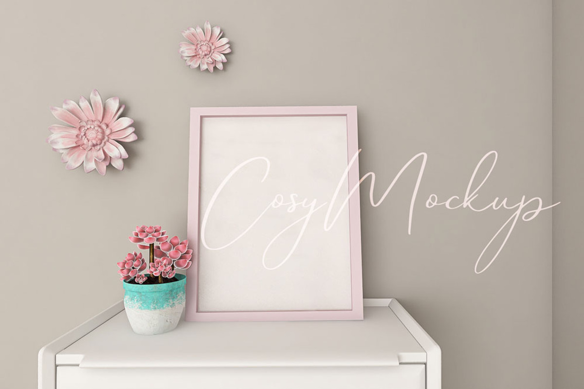Cute Nursery Wall Frame Mockup., a Print Template by RivusArt (Photo 1 of 3)