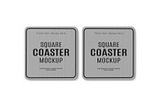 Square Coaster Mockup Set Template, a Product Mockup by graphypix (Thumbnail 3 of 4)