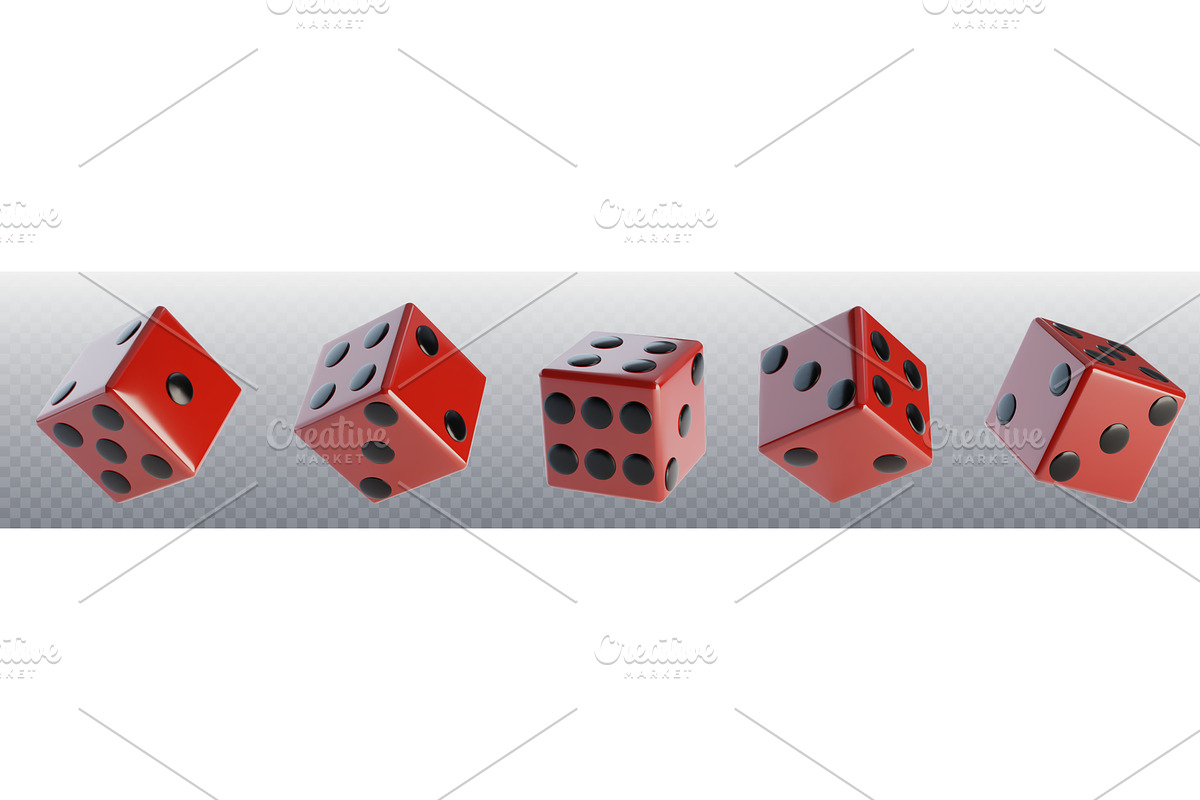 3d red dice with black dots for, an Object Illustration by art PVP - market