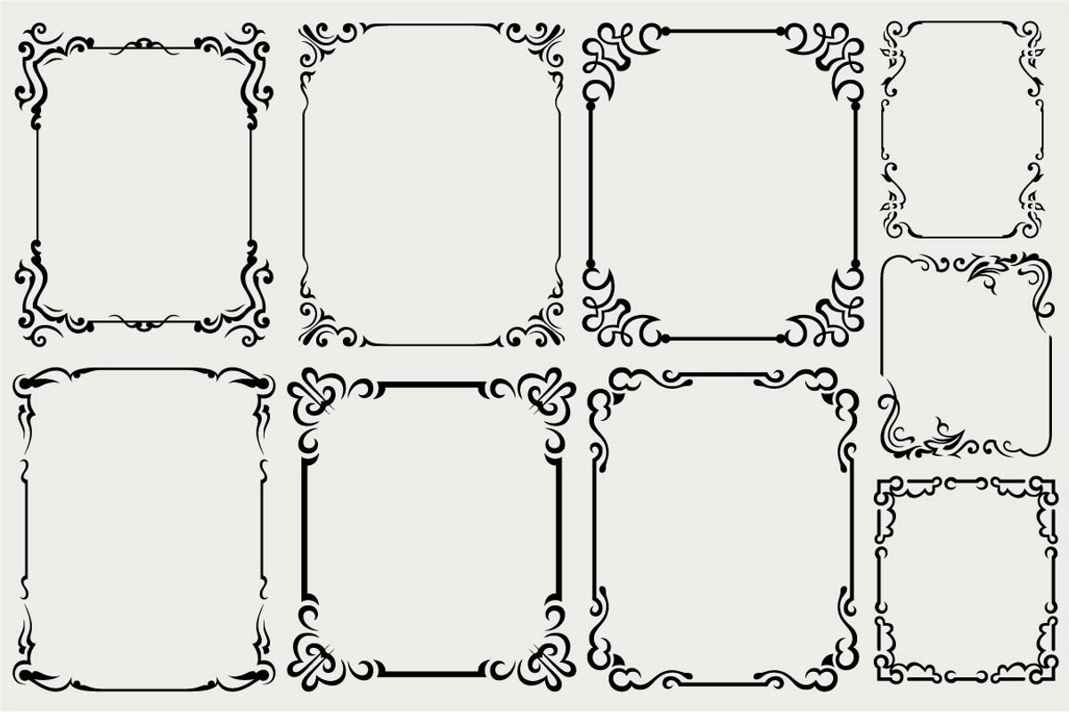 Vintage frames 2, a Pattern Graphic by LineworkStock