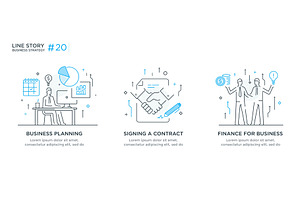 Set of illustrations concept with