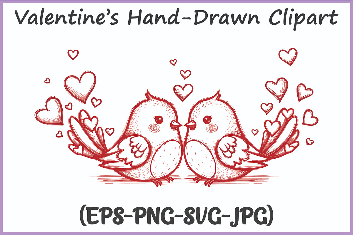 Whimsical Hand-Drawn Valentine SVG, a Seasonal Illustration by Gfx Expert Team (Photo 7 of 15)