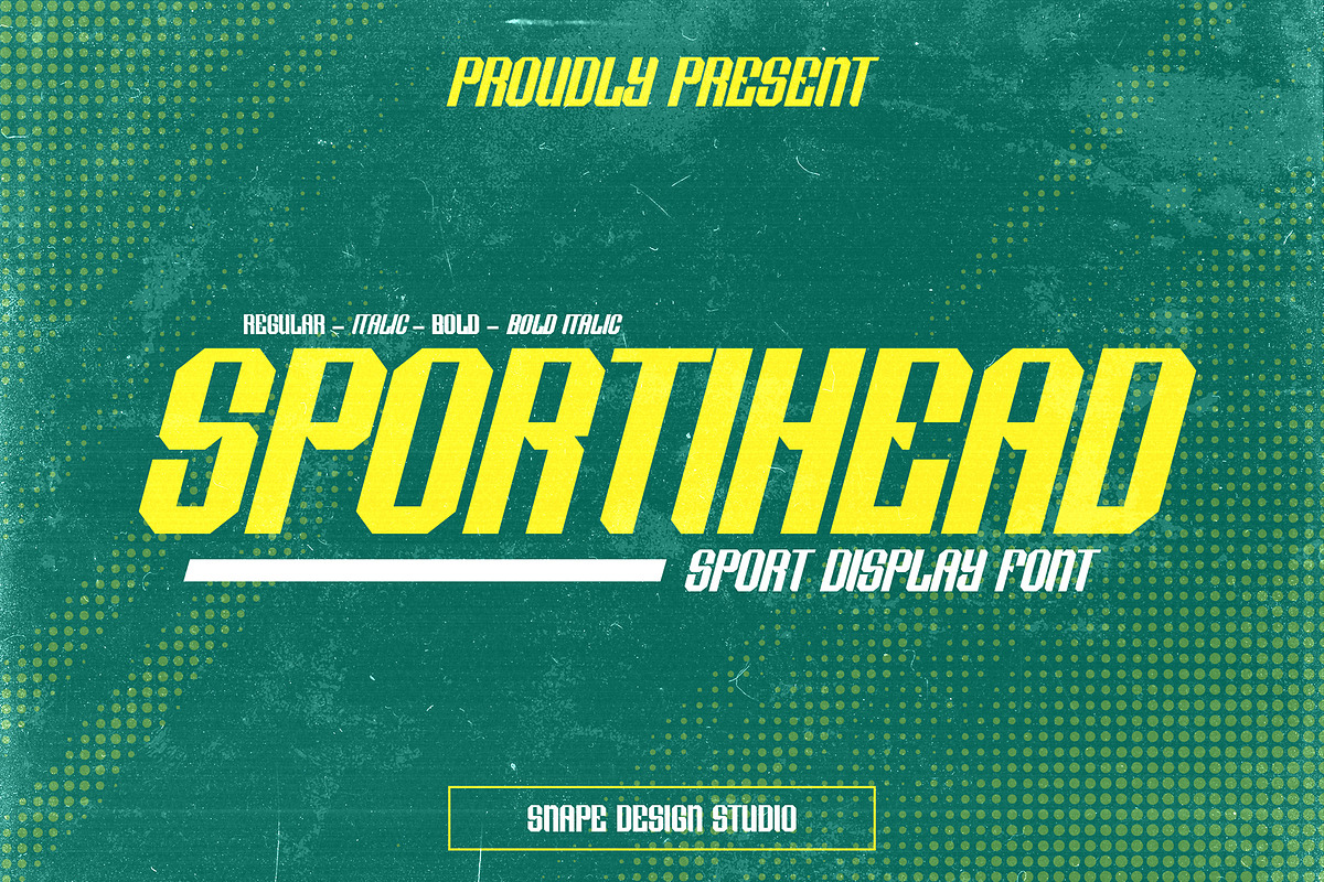 Sportihead - Sport Font, a Sans Serif Font by Snape Design Studio (Photo 1 of 5)