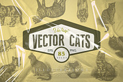 Cats Vector Set, an Illustration by Retro Machine (Thumbnail 1 of 21)