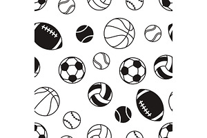 Sport balls seamless pattern