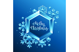 Card With Crystal Snowflakes.