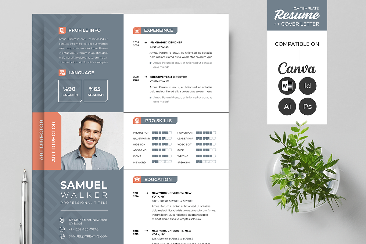 Resume / CV Word | Canva, a Resume Template by Template Zone (Photo 1 of 7)