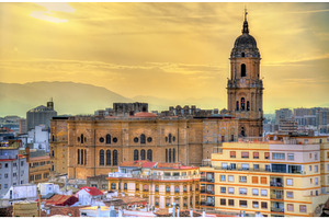 View of malaga cathedral andalusia spain containing spain, landmark, and, an Architecture Photo by Leonid Andronov
