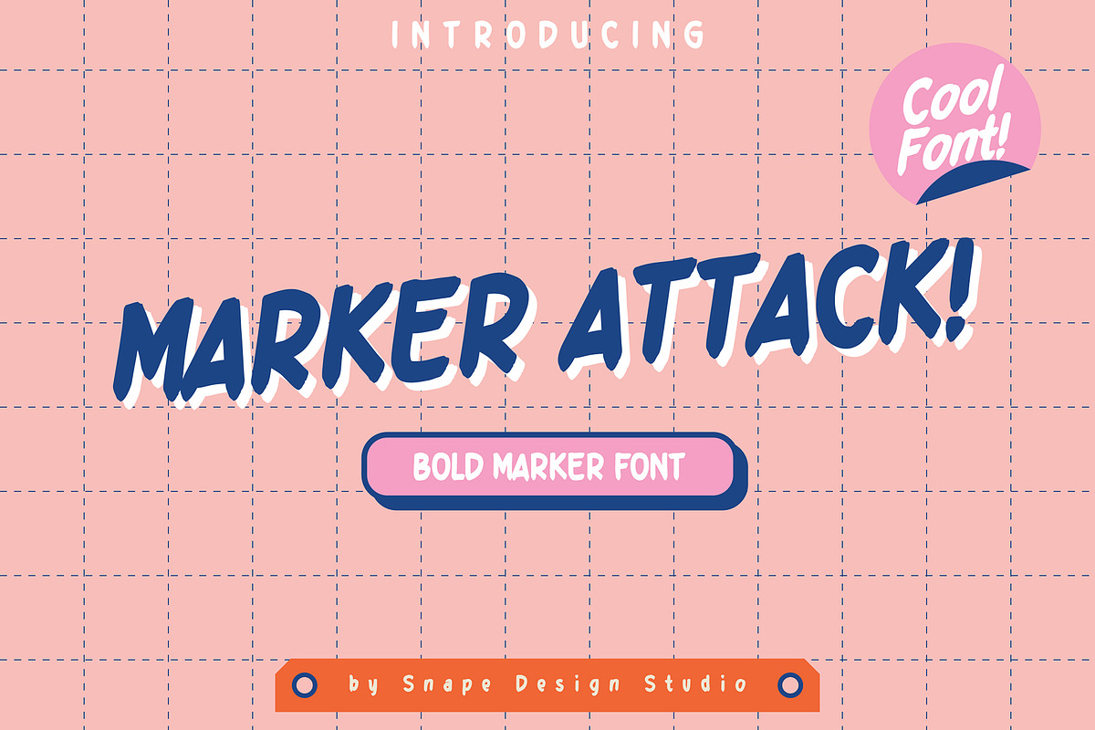 Marker Attack - Bold Marker Font, a Sans Serif Font by Snape Design Studio (Photo 1 of 6)