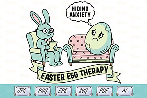 Funny Easter Bunny Egg Therapy SVG, a Seasonal Illustration by Ghagra