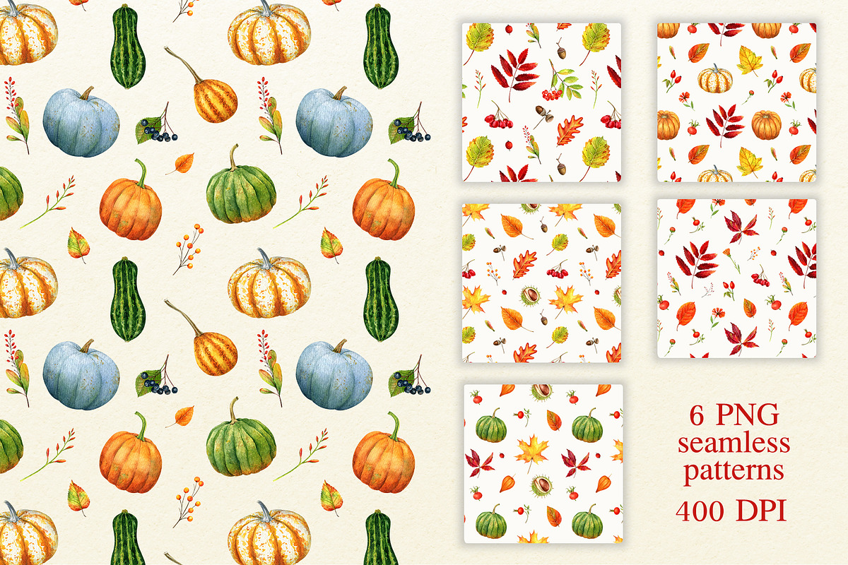 Autumn watercolor set, an Illustration by Nastilustra (Photo 7 of 7)