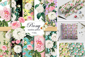 Peony Seamless Pattern