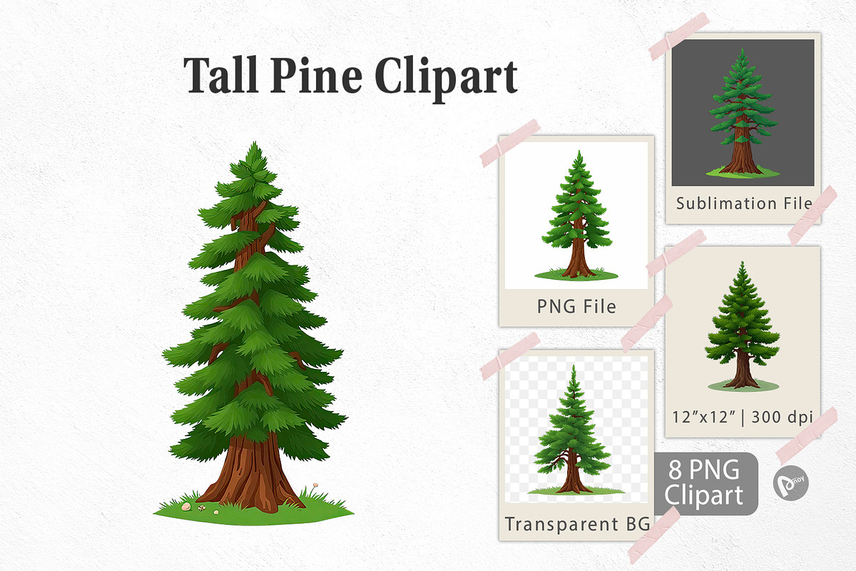 Tall Pine Clipart, a Graphic by Artnoy (Photo 1 of 5)