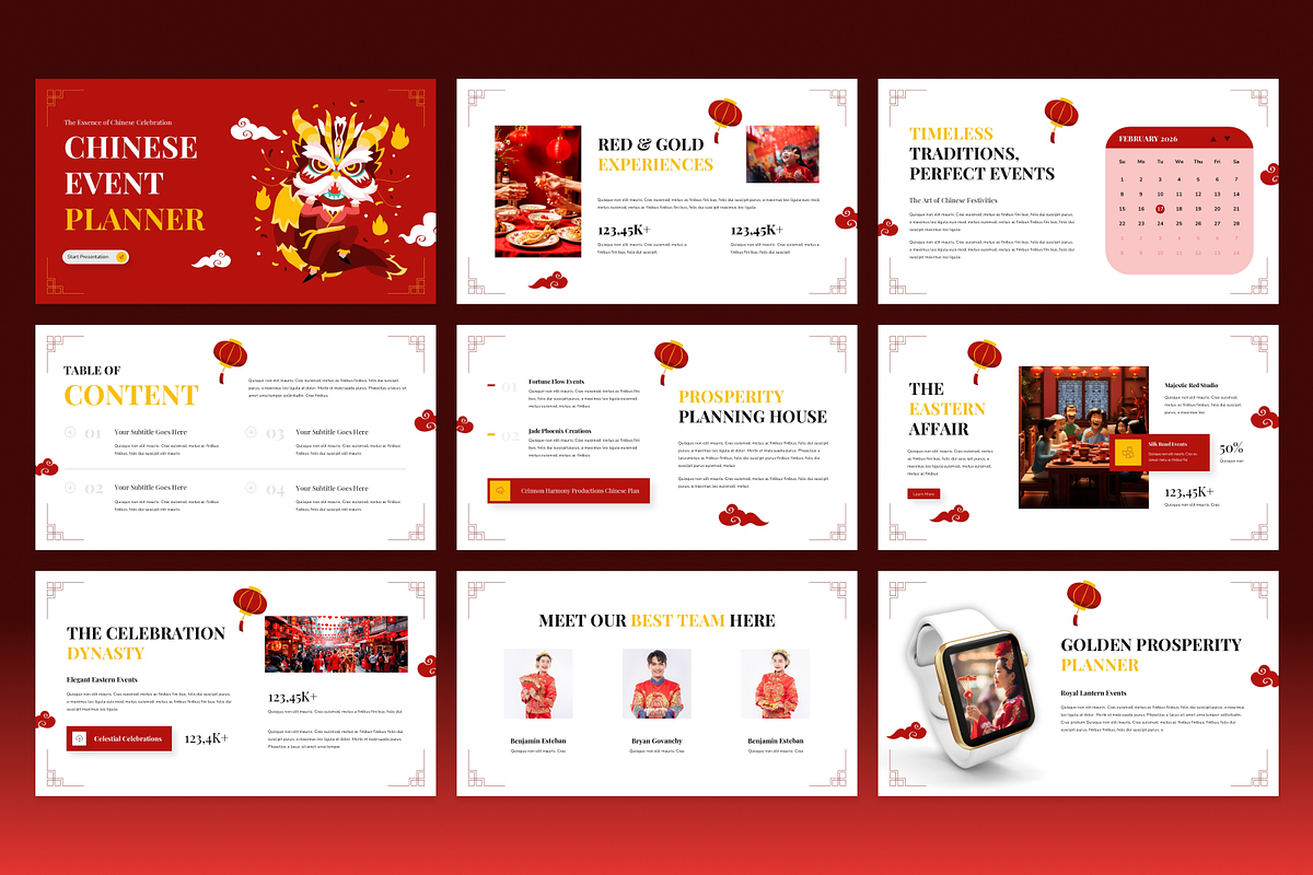 Chinese Event Planner Google Slides, a Presentation Template by Annora Studio (Photo 2 of 7)