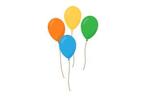 Colorful helium balloons with, an Object Illustration by GraphiShop