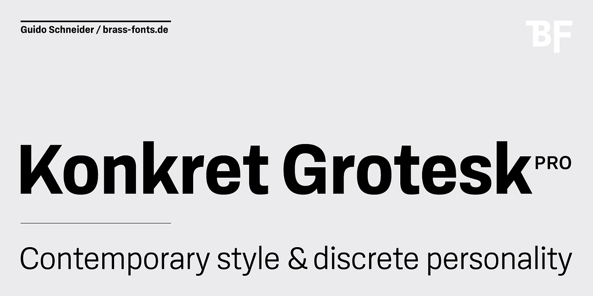 BF Konkret Grotesk Pro, a Sans Serif Font by BrassFonts (Photo 1 of 14)