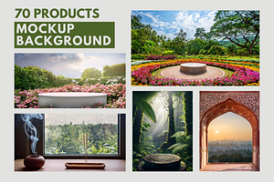70 Product Mockup Podium Backgrounds, a Social Media Template by Crop Marks Mockups Design