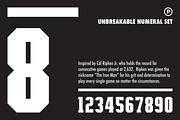 Unbreakable Numeral Set, a Sans Serif Font by Port Design Company (Thumbnail 1 of 7)