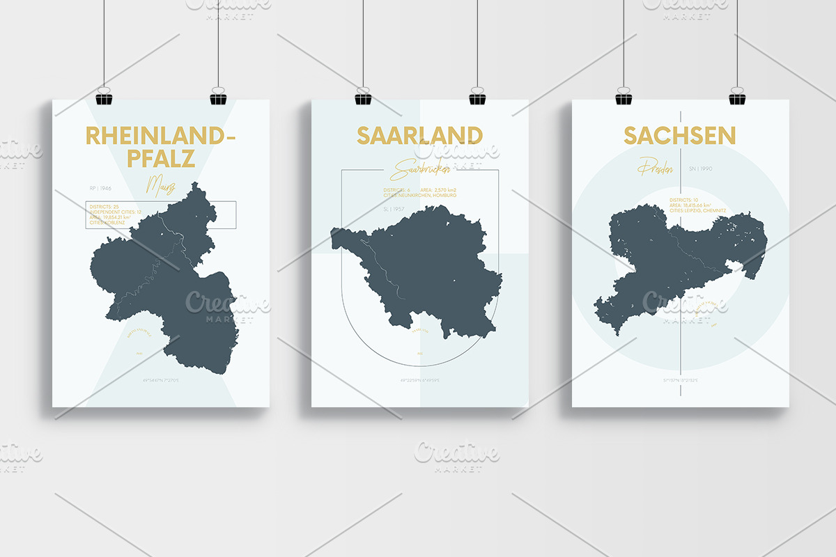 German States Maps | Poster, an Illustration by MaximGertsen (Photo 4 of 10)