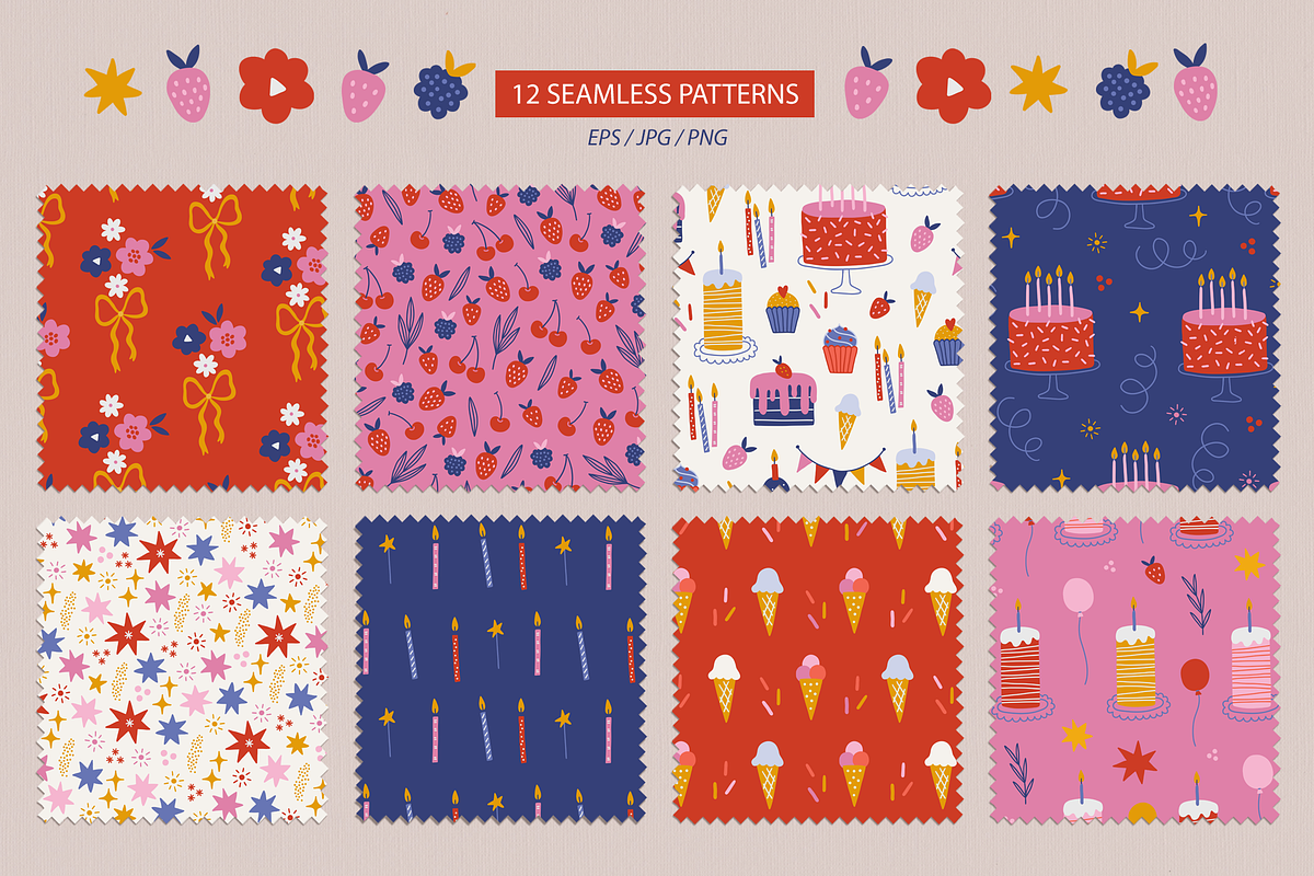 Birthday Party Kit, a Decorative Illustration by miumiu (Photo 3 of 15)