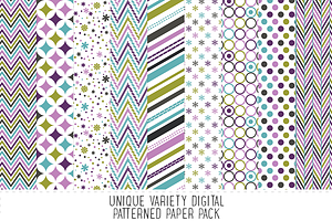 Teal & Purple Pattern Paper