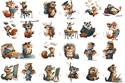 School Animal Clipart Set, an Animal Illustration by Pati Charm Studio (Thumbnail 2 of 7)