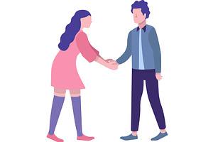 Man and woman handshake vector deal, a Person Illustration by vectorpointstudio