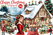 Classic Christmas Watercolor Clipart, an Illustration by OK Design (Thumbnail 1 of 5)