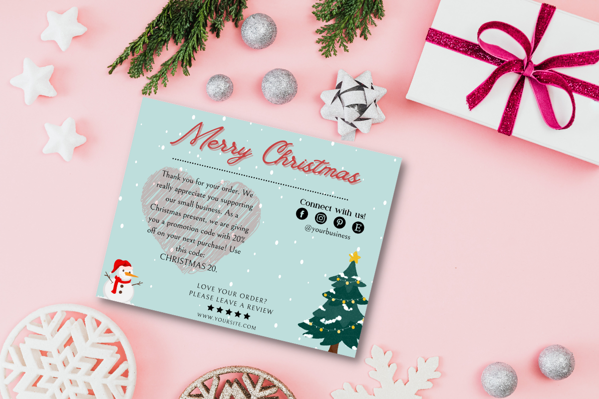 Christmas Thank You Card Bundle, a Card Template by Miku Waku (Photo 5 of 7)