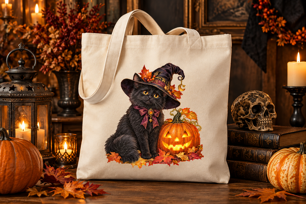 Vintage Halloween Black Cat Clipart, an Object Graphic by Colorsfav (Photo 2 of 7)