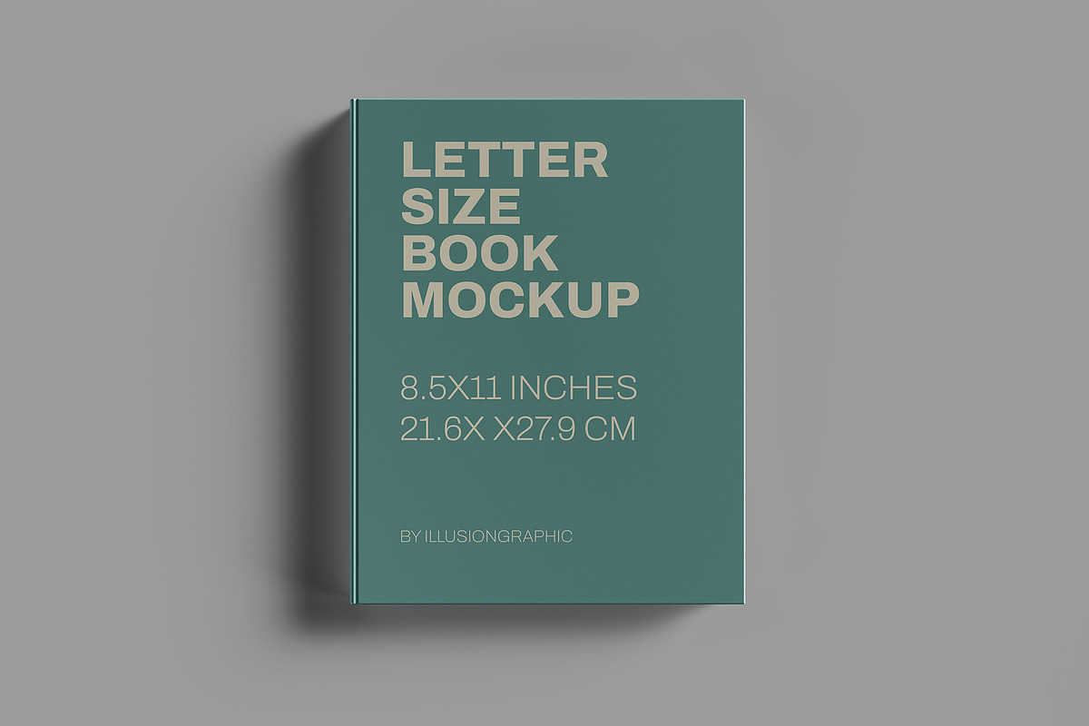 Letter Size Book Mockup - 8 views, a Books & Magazine Mockup by Illusiongraphic (Photo 3 of 24)