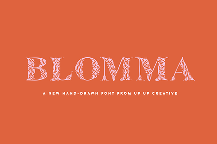 Blomma Hand-Drawn Display Font, a Serif Font by Up Up Creative