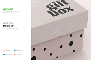 Large Carton Gift Box Mockup