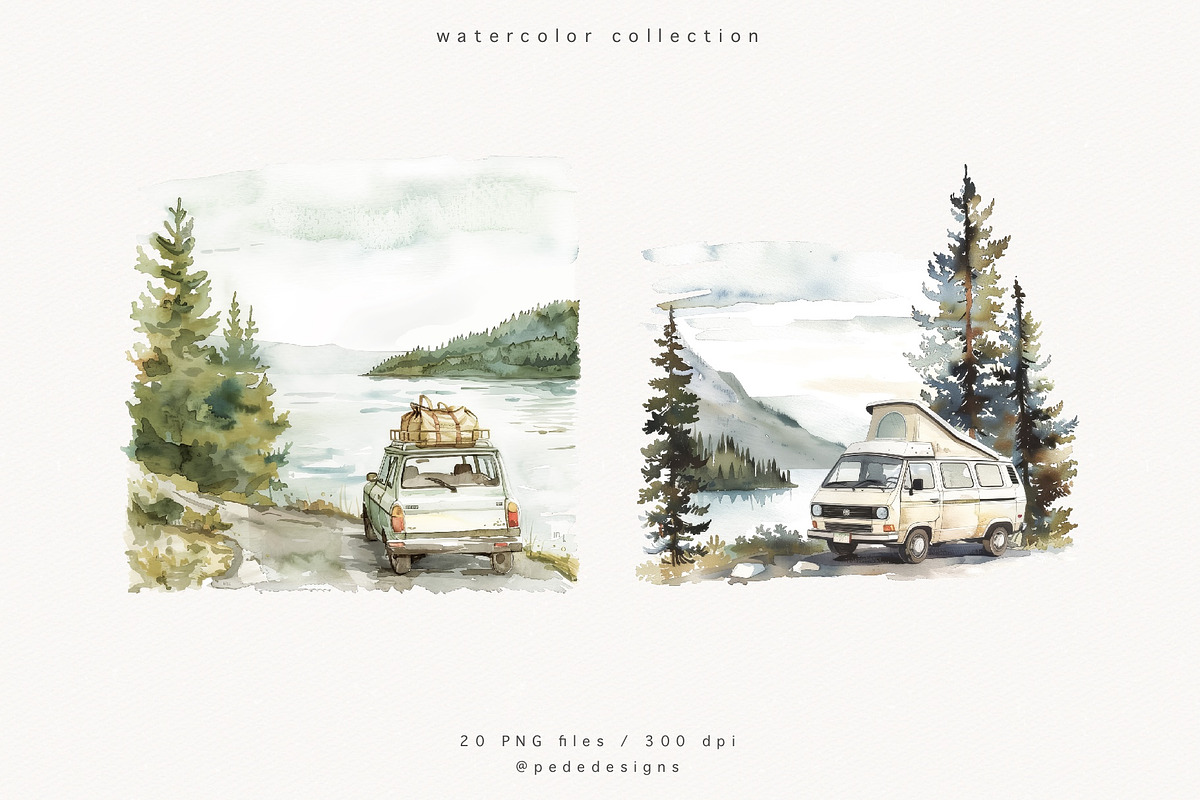 Roadtrip Illustrations, a Decorative Illustration by PeDe Designs (Photo 4 of 10)