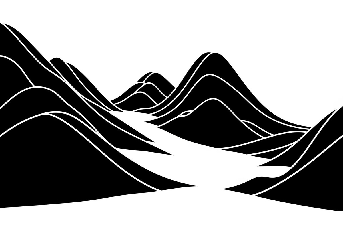 Abstract Snowy Landscape Silhouette, a Graphic by musafir_fashion (Photo 12 of 13)