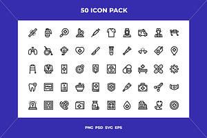 Hospital icons, an Outline Icon by Wencory