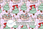 Preppy Christmas Seamless Pattern, a Pattern Graphic by Coastal 5 Designs (Thumbnail 1 of 3)