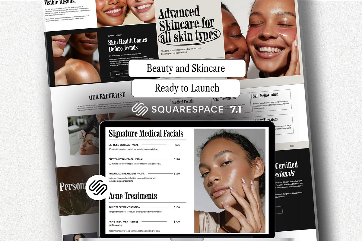 Beauty and Skincare Website Design, a Squarespace Template by HAYAG Creatives (Photo 2 of 8)