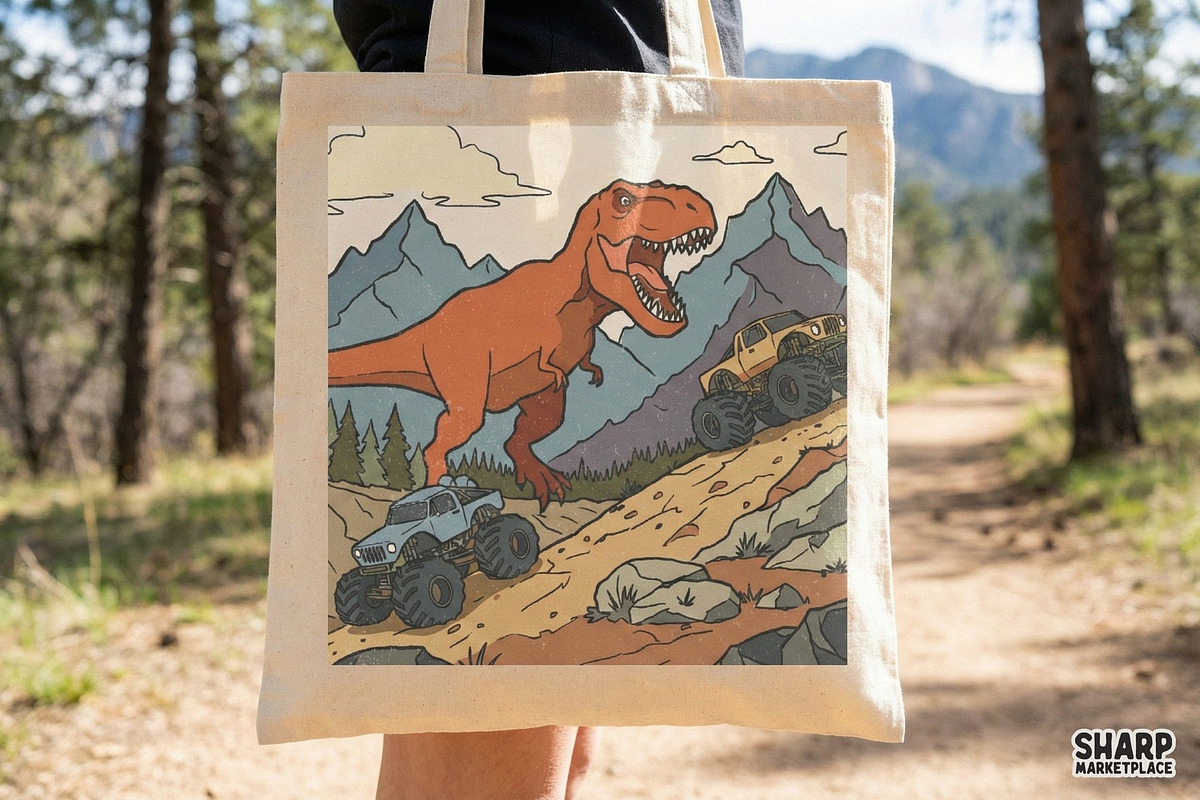 T-Rex Monster Truck PNG Design, an Illustration by SharpMarketplace (Photo 4 of 4)