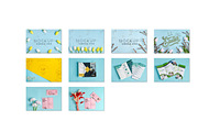 Mockup brochures & backdrop on blue, a Brochure Template by YuMyart (Thumbnail 4 of 5)