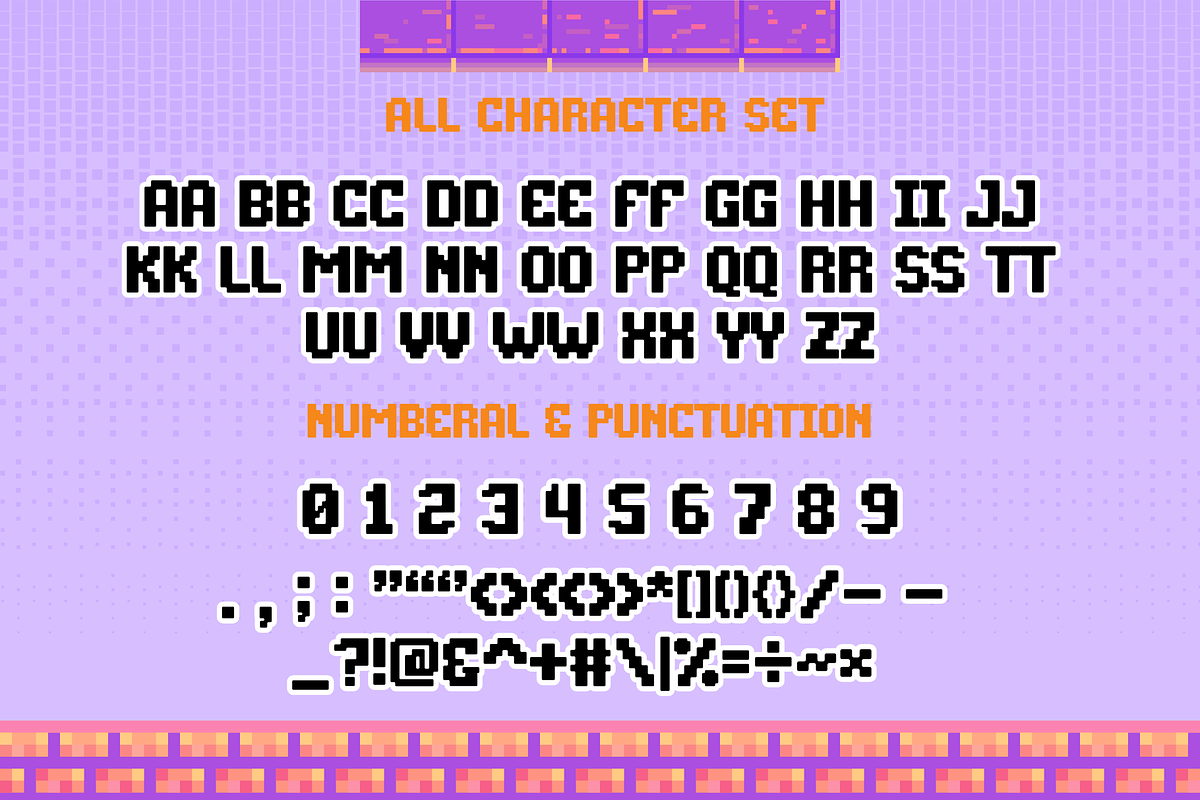 Retro Pixel is a pixel font, a Handwritten Font by Brown Cupple (Photo 7 of 9)