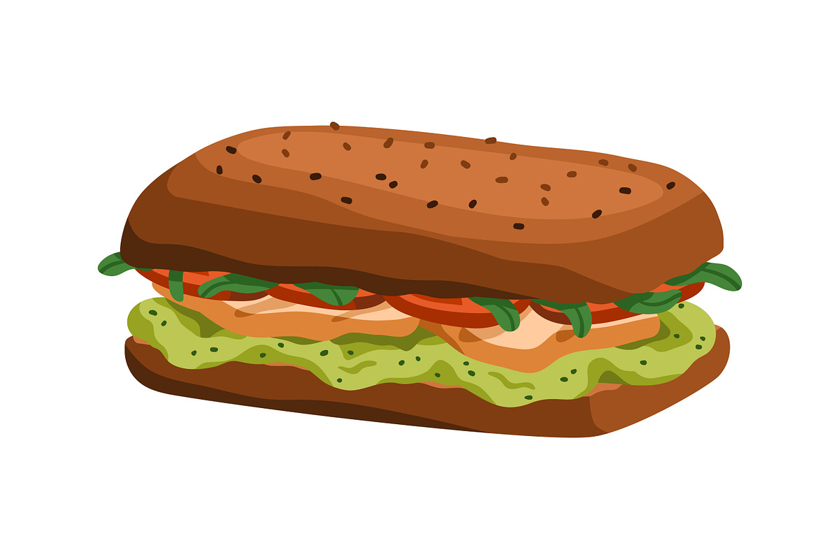 Sandwiches, toasts and burgers set, a Food Illustration by Good Studio (Photo 8 of 21)