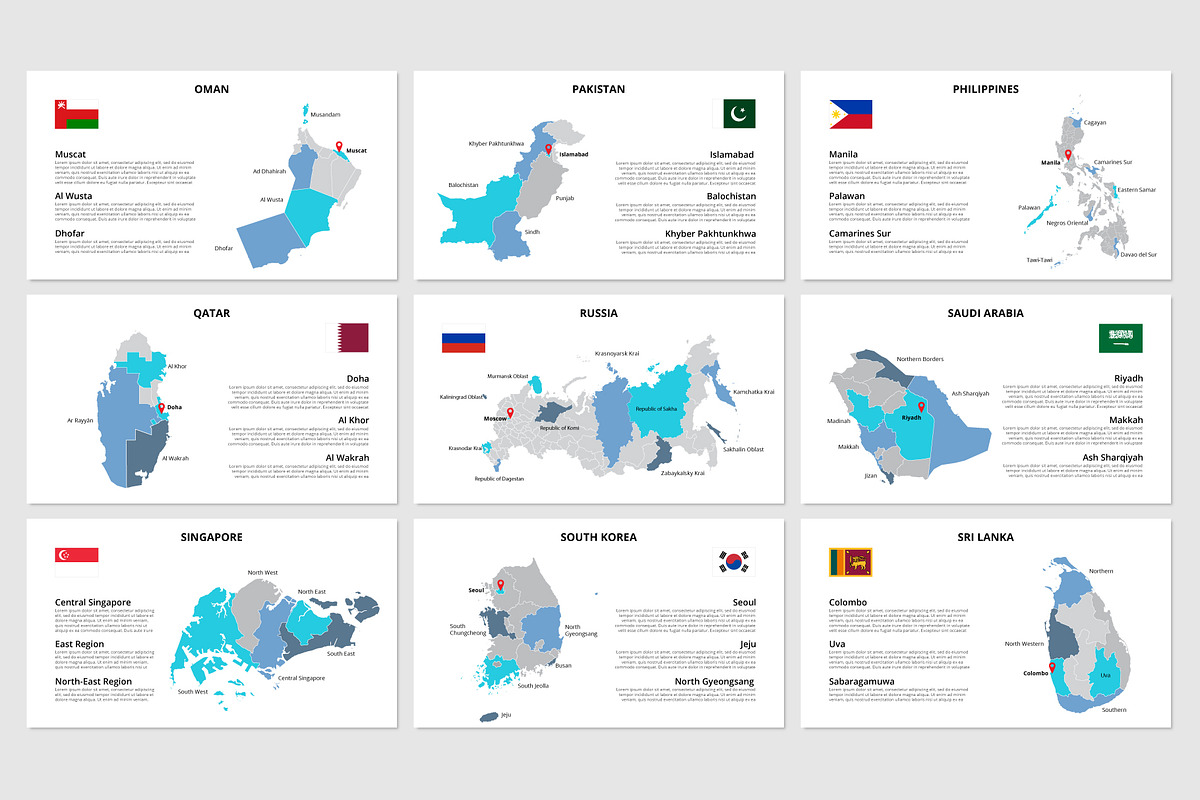 Animated Asia PowerPoint Maps, a Presentation Template by Abert (Photo 6 of 7)