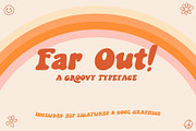 Far Out! - A Groovy Typeface, a Serif Font by Midnight Grim (Thumbnail 1 of 5)