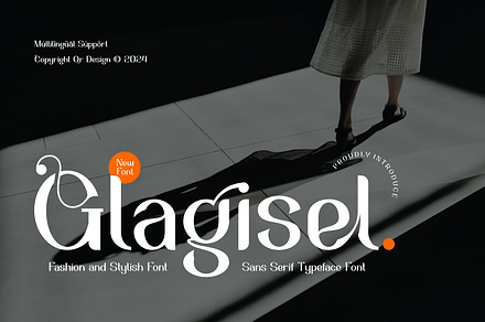 Glagisel - Minimal Fashionable Typef, a Sans Serif Font by QR Design Studio