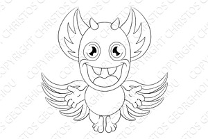 Monster Alien Cute Cartoon Funny, an Illustration by Christos Georghiou