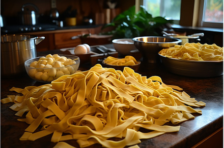 Homemade pasta. Generate Ai, a Food & Drink Photo by Ylivdesign