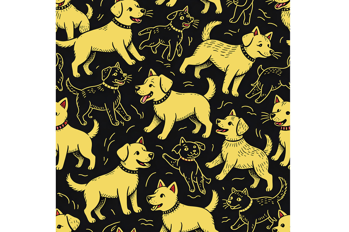Yellow Lab Dogs Background, an Animal Illustration by Sharon Schwalbe (Photo 1 of 2)